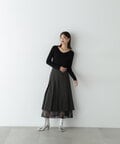 【新野尾七奈さん着用】【Mikakoさん着用】レースレイヤードプリーツスカート《S Size Line》