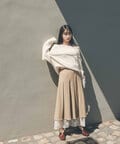 【新野尾七奈さん着用】【Mikakoさん着用】レースレイヤードプリーツスカート《S Size Line》