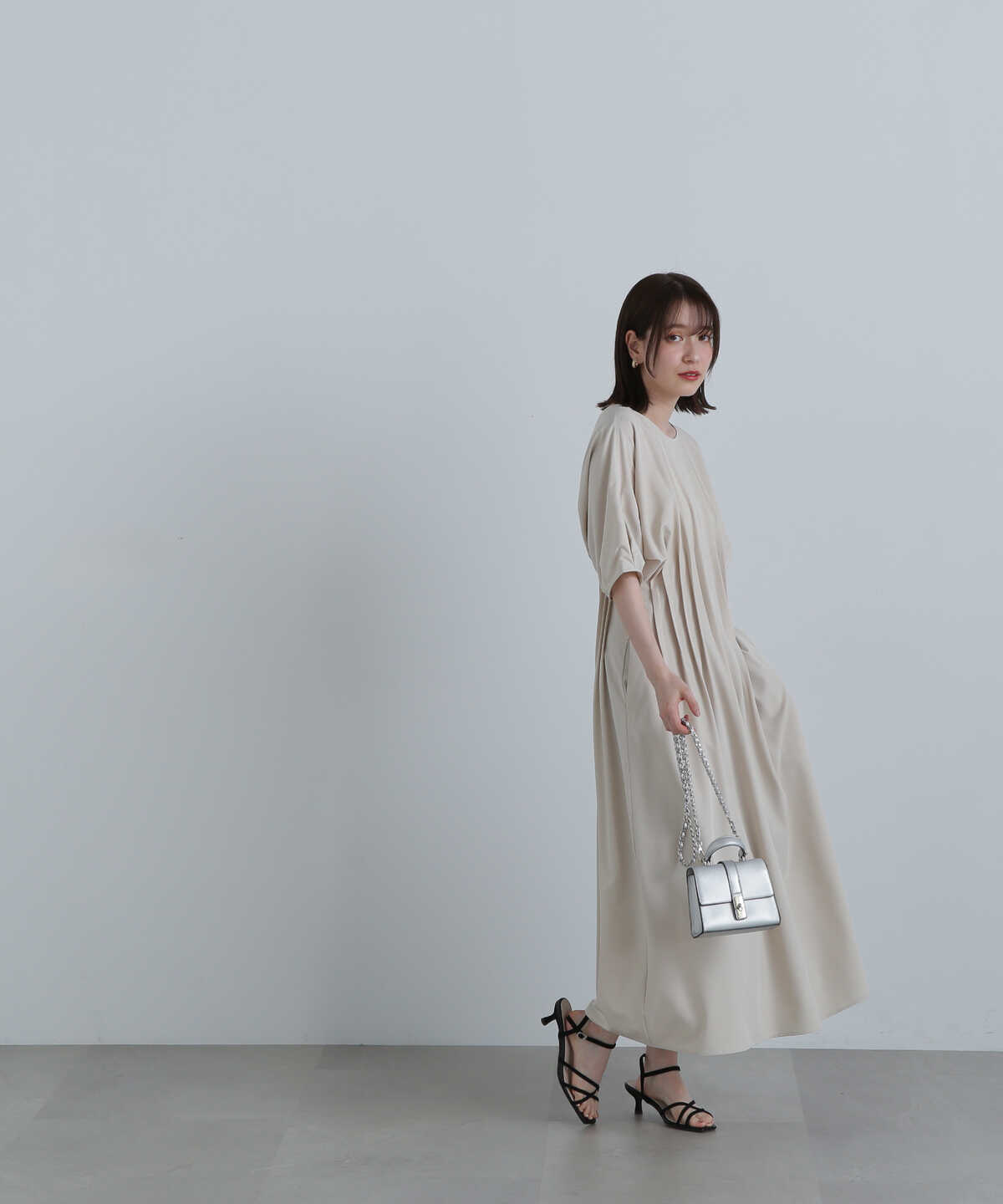 田中芽衣さん着用】ウエストタックワンピース《S Size Line》 | N 