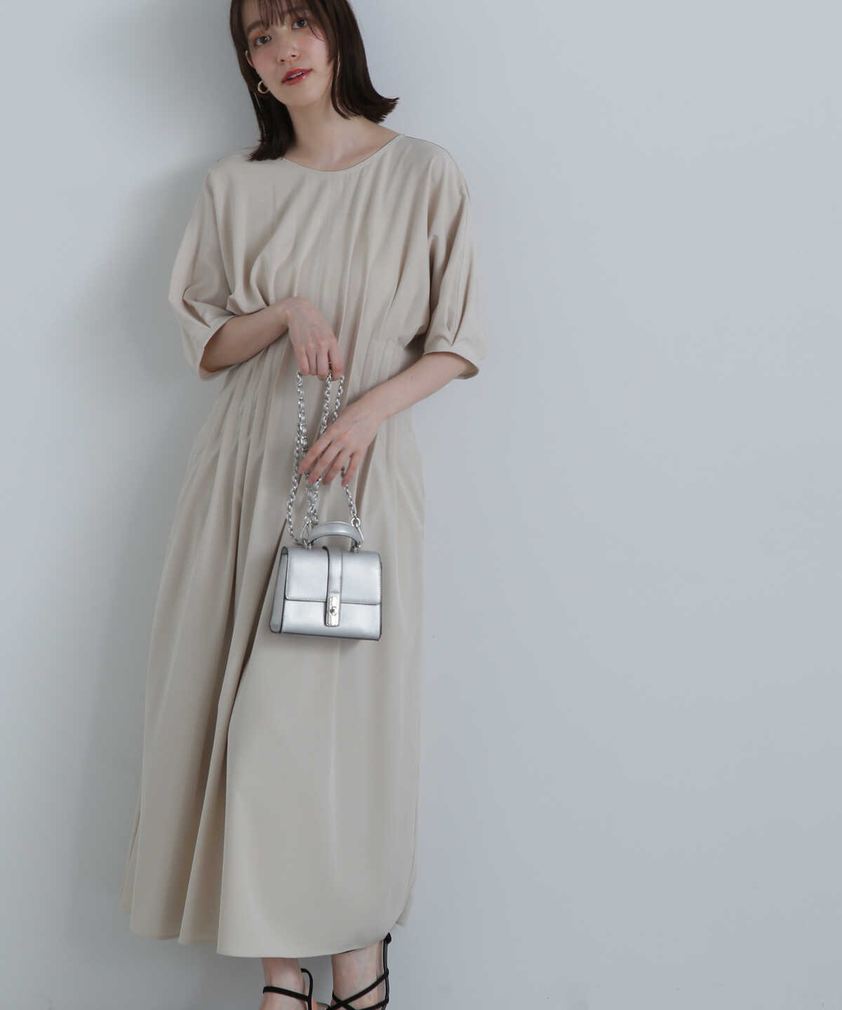 田中芽衣さん着用】ウエストタックワンピース《S Size Line》 | N 