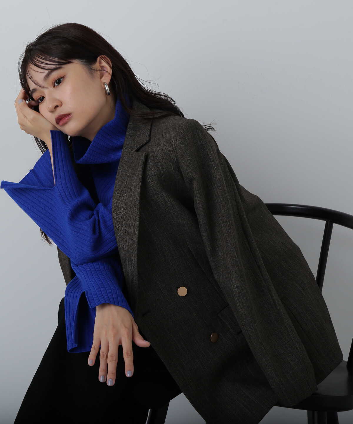 ネイビー ダブルブレストコート Lサイズ