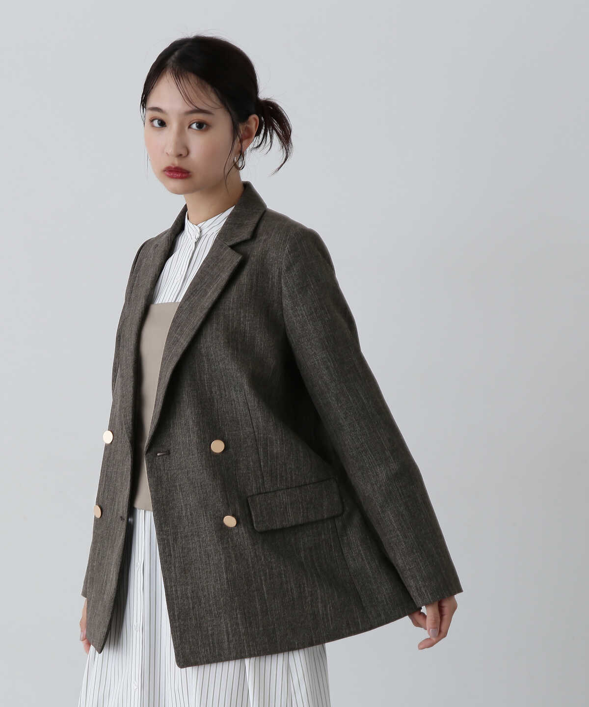 新野尾七奈さん着用】ダブルブレストテーラードジャケット《S 