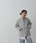 【Mikakoさん着用】【追加生産予約10月下旬-11月上旬入荷予定：ブラック】ゴールドボタンツイードブルゾン《S Size Line》