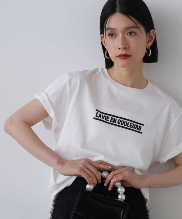 【La vie en couleurs】ロゴプリントTシャツ