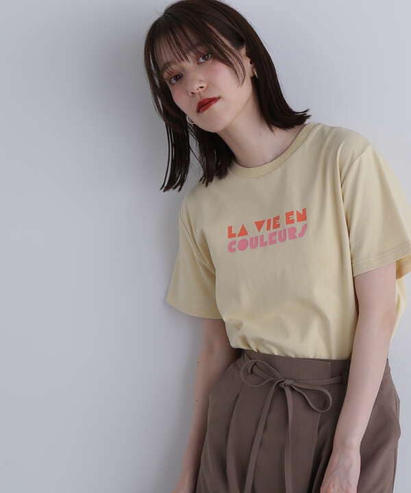 【La vie en couleurs】ロゴプリントTシャツ