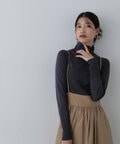 【新野尾七奈さん着用】ビスチェ切替タートルネックニット