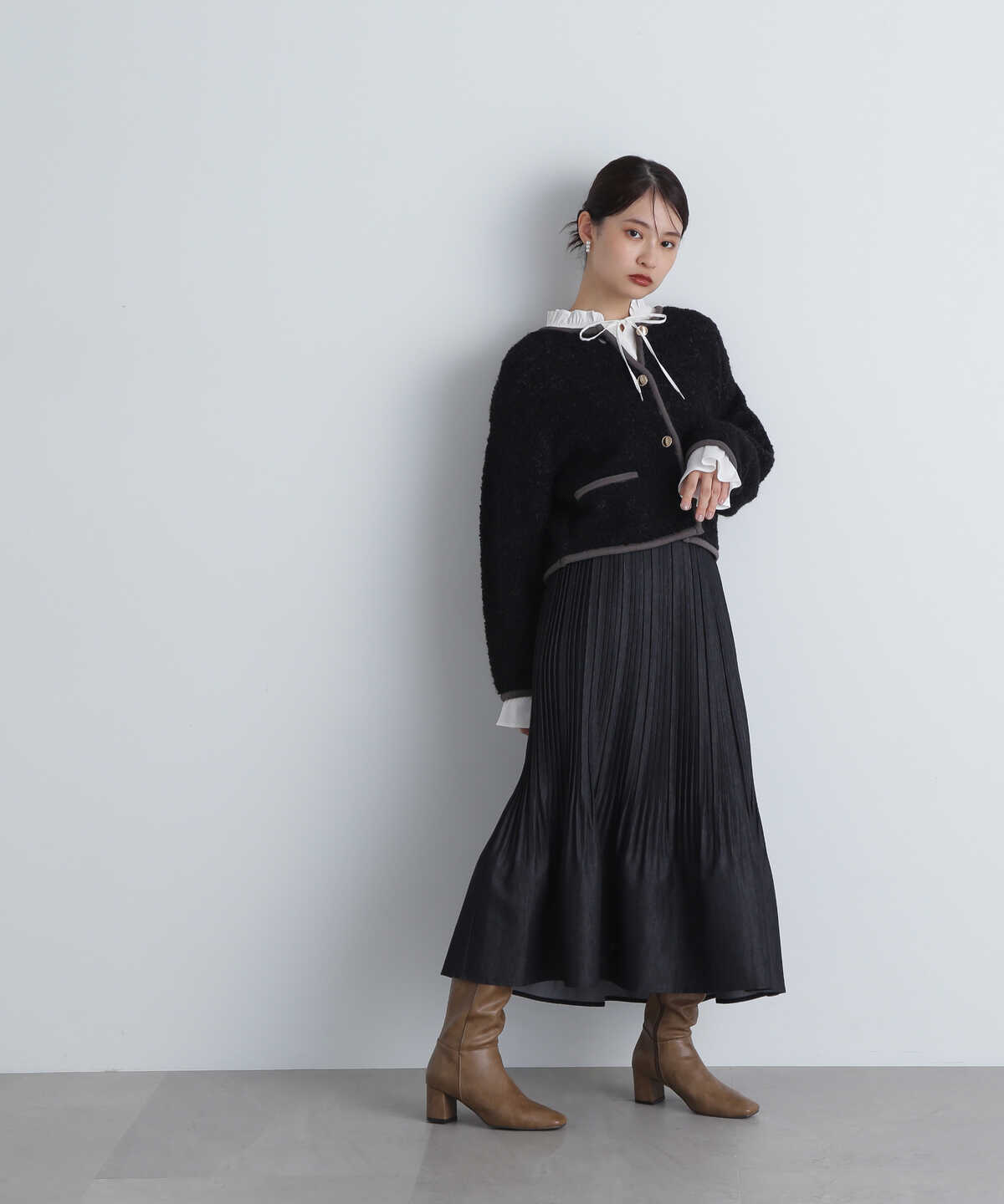 正規品・購入証明あり]SANDRO ビーズトリムカーディガン パール  