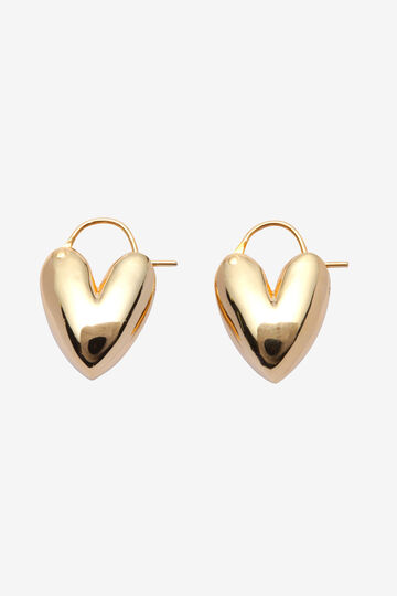 R.ALAGAN/TINY PUFFY HEART HOOPS(GOLD)