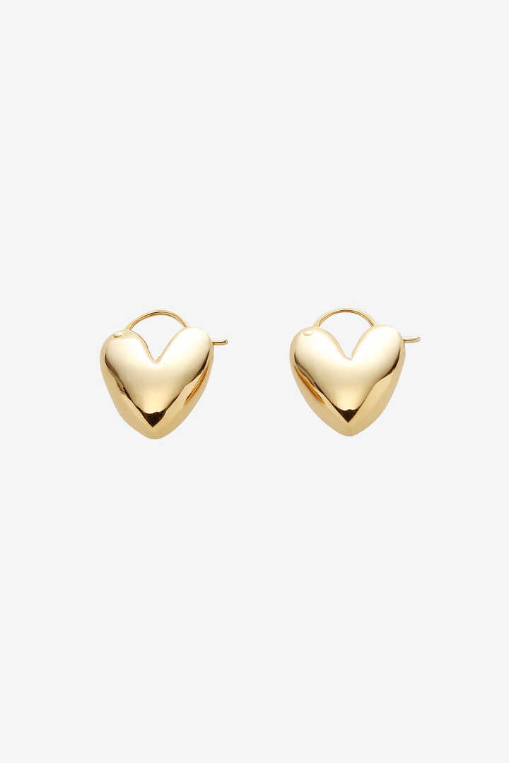 R.ALAGAN/TINY PUFFY HEART HOOPS(GOLD)-