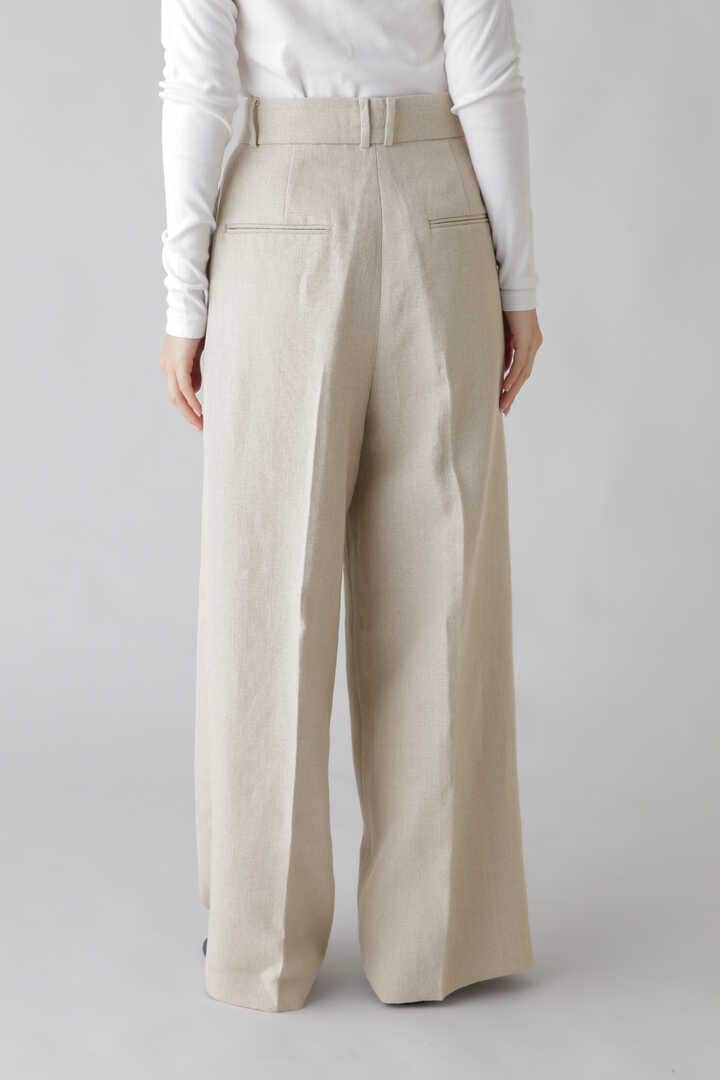 ATON / LINEN OXFORD TUCKED WIDE PANTS16