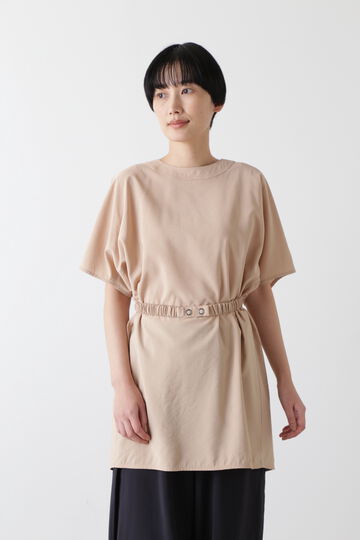 STUDIO NICHOLSON / SUSTAINABLE VISCOSE OVERSIZED WOVEN TEE WITH GATHER_040