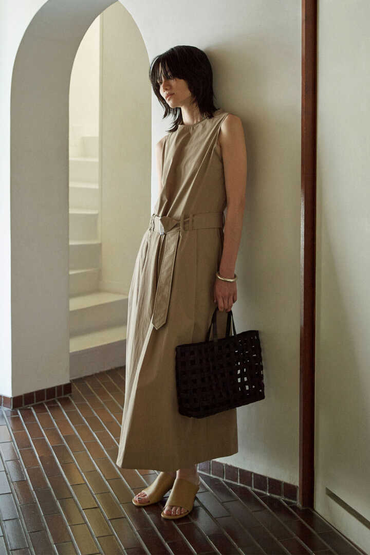 STUDIO NICHOLSON / POWDER COTTON SLEEVELESS BELTED WIDE LEG JUMPSUIT1