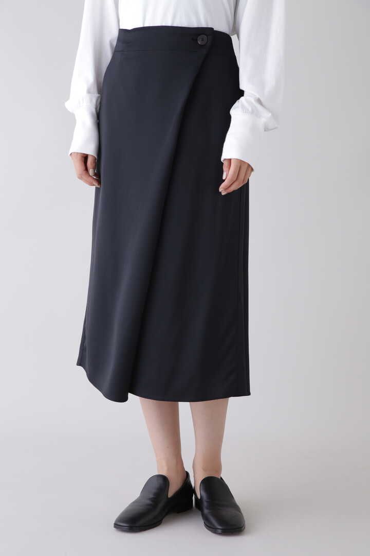 STUDIO NICHOLSON / CREPE BK VISC SATIN WRAP SKIRT | スカート | THE