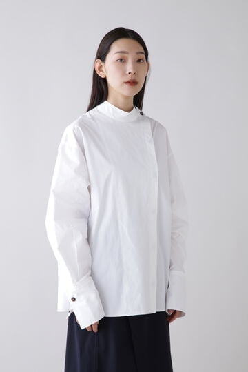 STUDIO NICHOLSON /POWDER COTTON ASSYMETRIC SHIRT_030