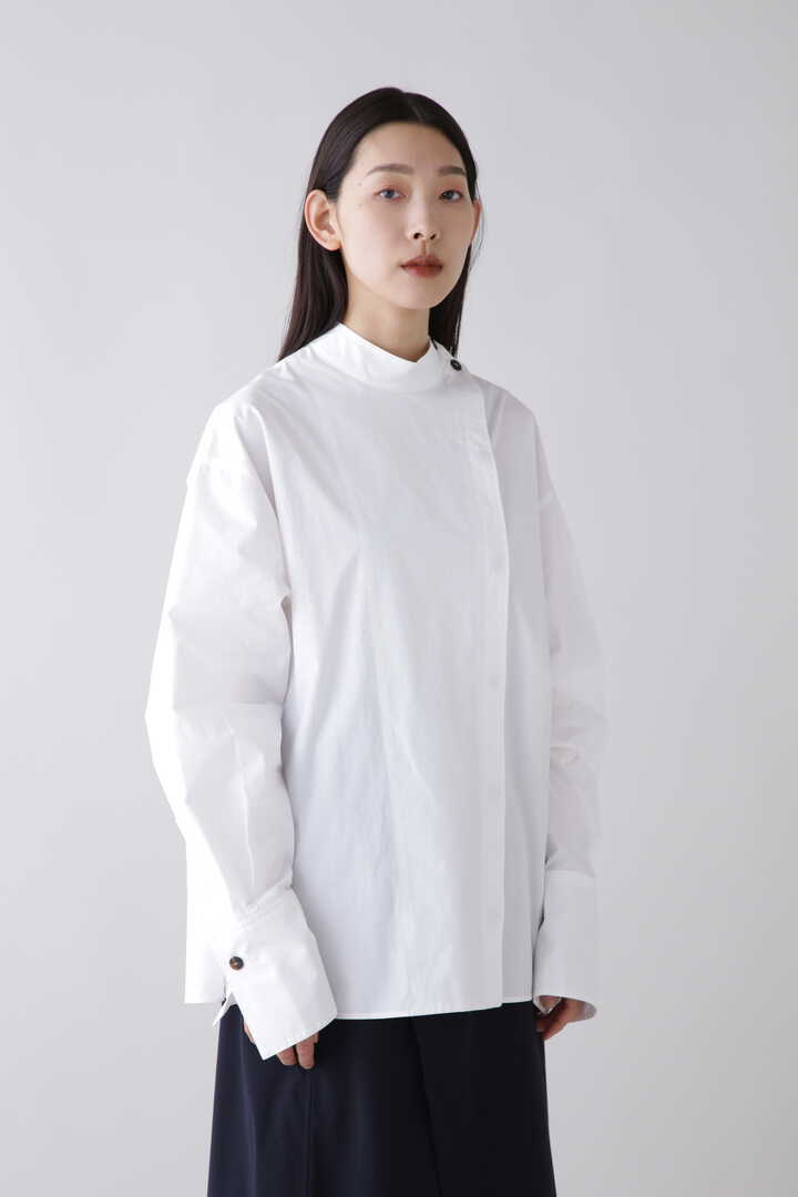 STUDIO NICHOLSON /POWDER COTTON ASSYMETRIC SHIRT1