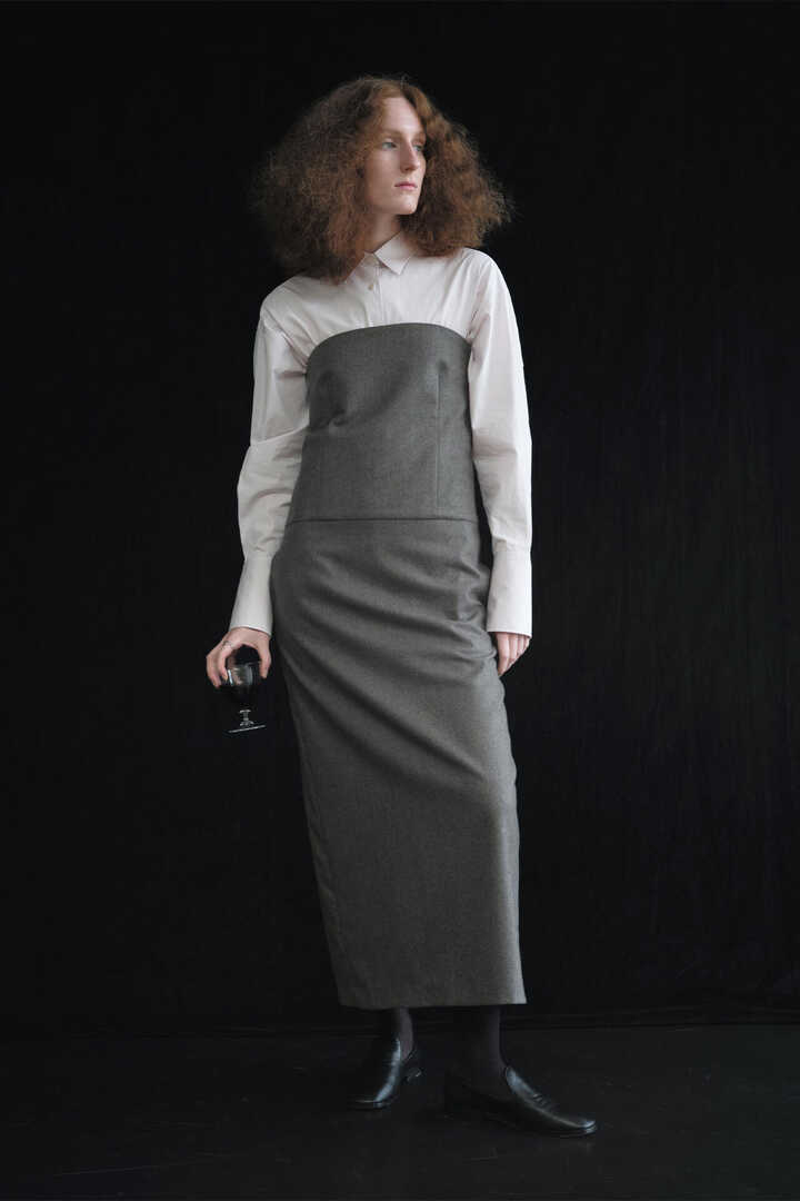 STUDIO NICHOLSON / WSHD ORGANIC COTTON TIE WAISTED SHIRT14