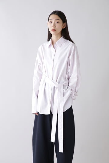 STUDIO NICHOLSON / WSHD ORGANIC COTTON TIE WAISTED SHIRT_080