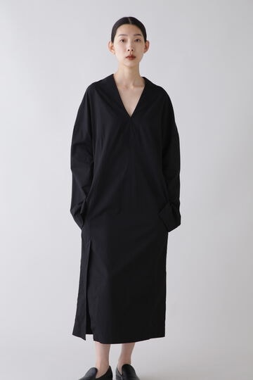 STUDIO NICHOLSON / ORG COTTON VISCOSE DROPPED SHOULDER DRESS_010