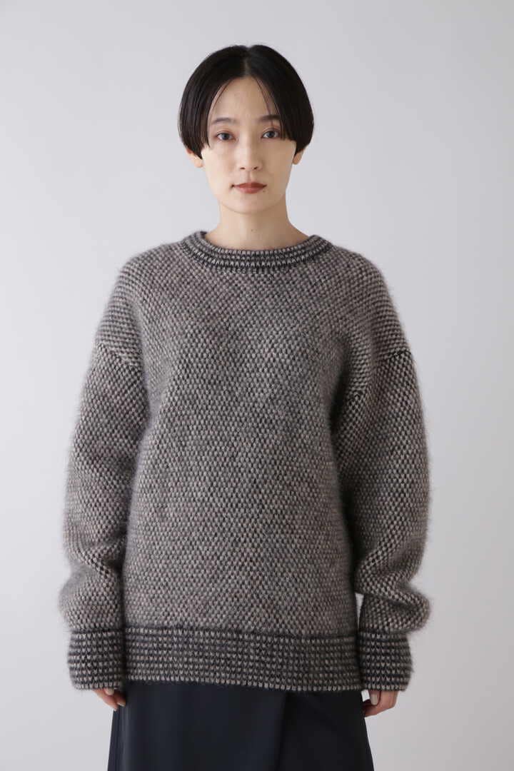 ［別注］blurhms / ALPACA BIRD'S-EYE KNIT CREW-NECK2