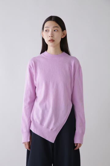 STUDIO NICHOLSON / NM SPRFINE LAMBSWOOL 12GG ASYMMETRIC CREW NECK_080