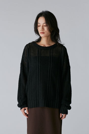 Cristaseya / LINEN CABLE KNIT SWEATER_010