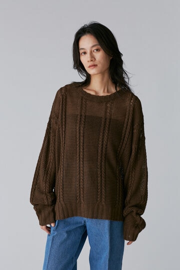 Cristaseya / LINEN CABLE KNIT SWEATER_050