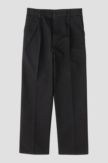 Cristaseya / BLACK DENIM PLEATED TROUSERS_010