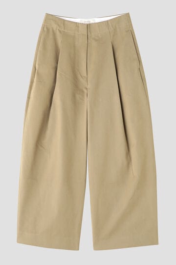 STUDIO NICHOLSON / PEACHED COTTON TWILL DEEP PLEAT VOLUME ANKLE CROP_040