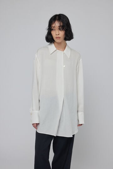 STUDIO NICHOLSON / LINENLIKE TWILL GUSSET NECK SHIRT_030