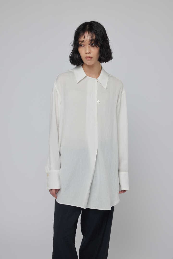 STUDIO NICHOLSON / LINENLIKE TWILL GUSSET NECK SHIRT1