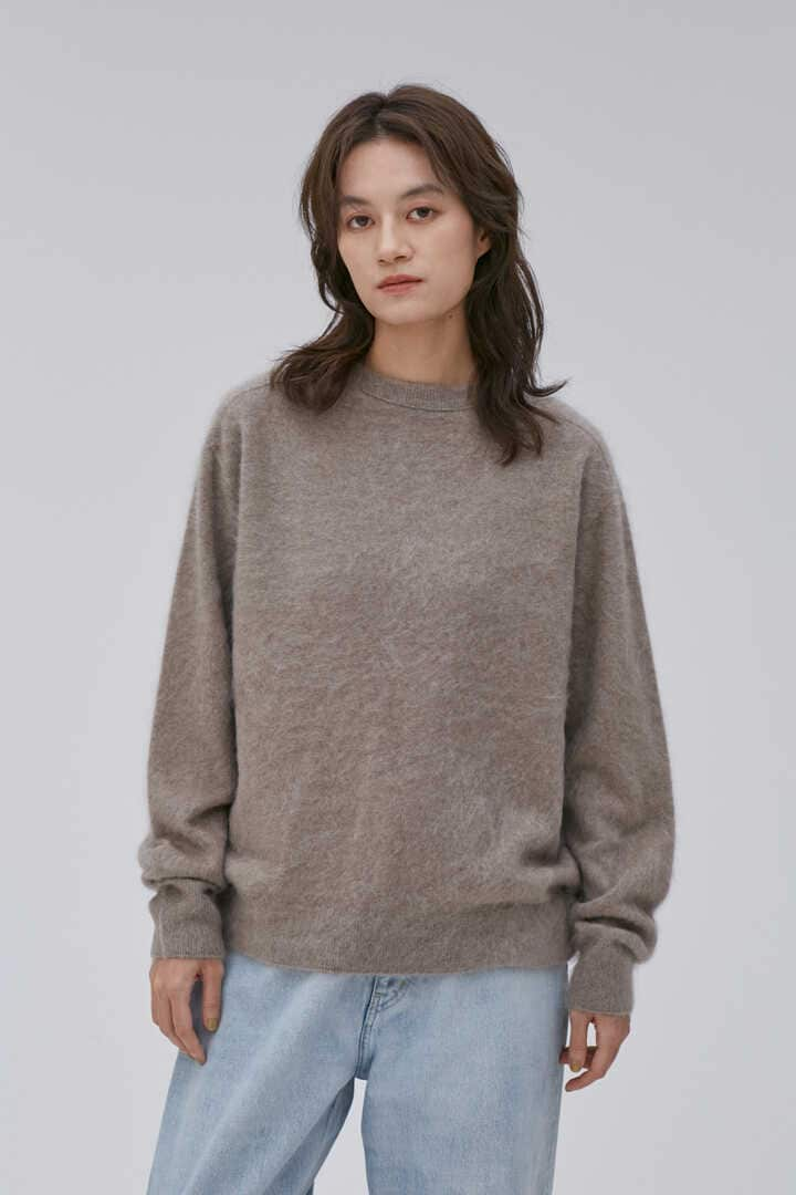 ATON / ROYAL CASHMERE FUR CREWNECK SWEATER1