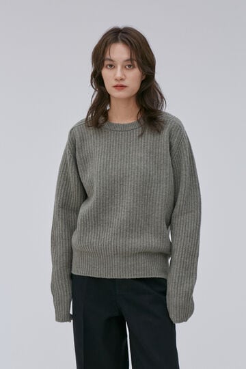 Cristaseya / CASHMERE & WOOL MAXI RIBBED RAGLAN SWEATER_180