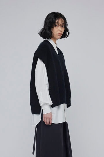 STUDIO NICHOLSON / HIGH LOFT WOOL 5GG V NECK VEST_010