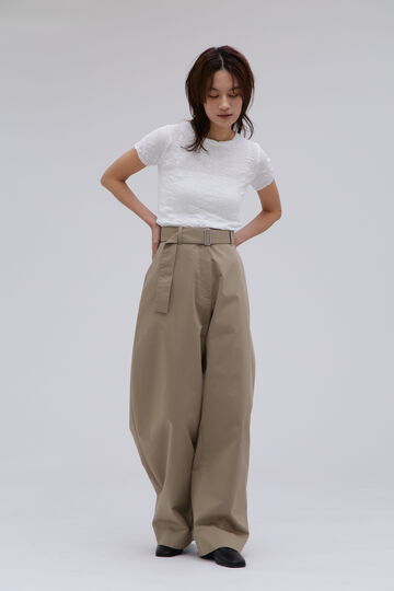 STUDIO NICHOLSON / SOFT TECHNICAL TWILL BELTED ROUND LEG PANT_040