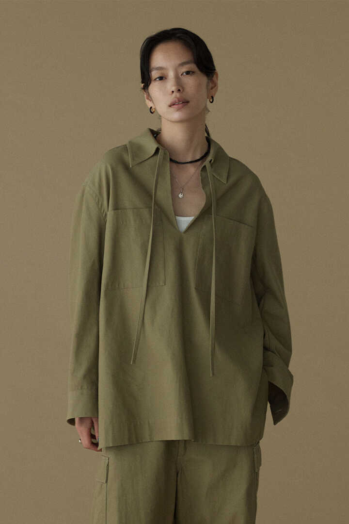 YLÈVE / COTTON LINEN HIGH TWIST GABARDINE TUNIC | シャツ | YLÈVE