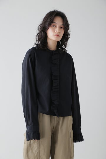 YLÈVE / CUPRA COTTON TENCEL LAWN RUFFLED BL_010
