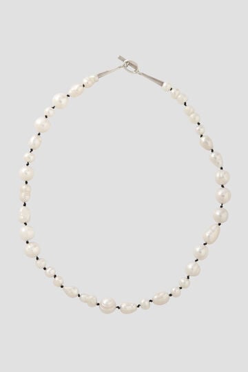 YLÈVE / MIX PEARL NECKLACE KNOT 37cm_030