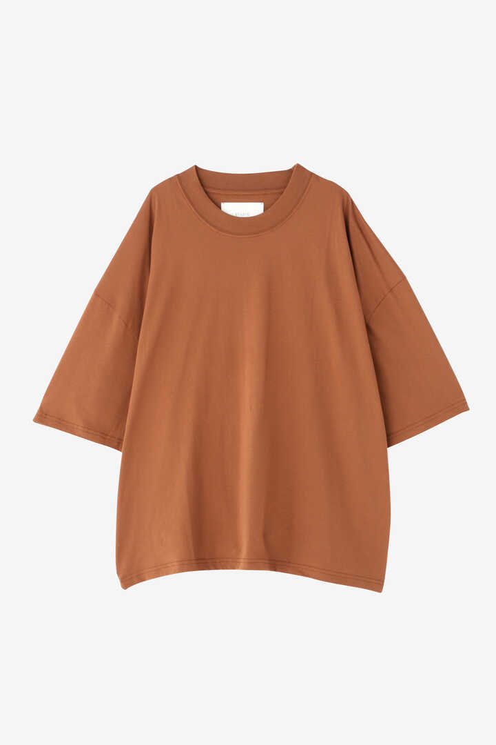 STUDIO NICHOLSON / LW COMPACT COTTON BRANDED SHORT SLEEVE MOCK 