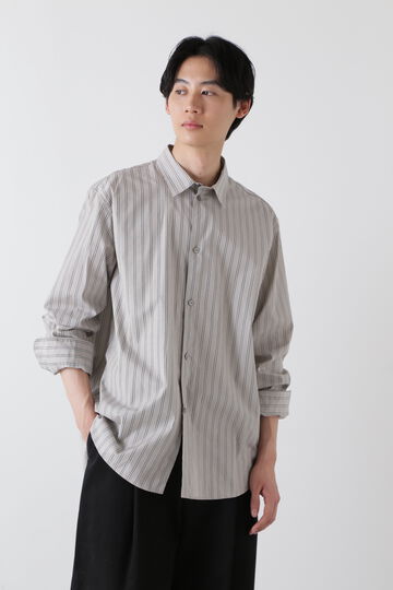 STUDIO NICHOLSON / BOLD STRIPE COTTON LONG SLEEVE SHIRT_020
