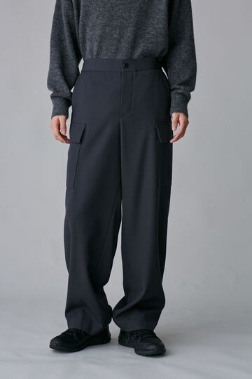 ATON / BACK SATIN FIELD CARGO PANTS _020