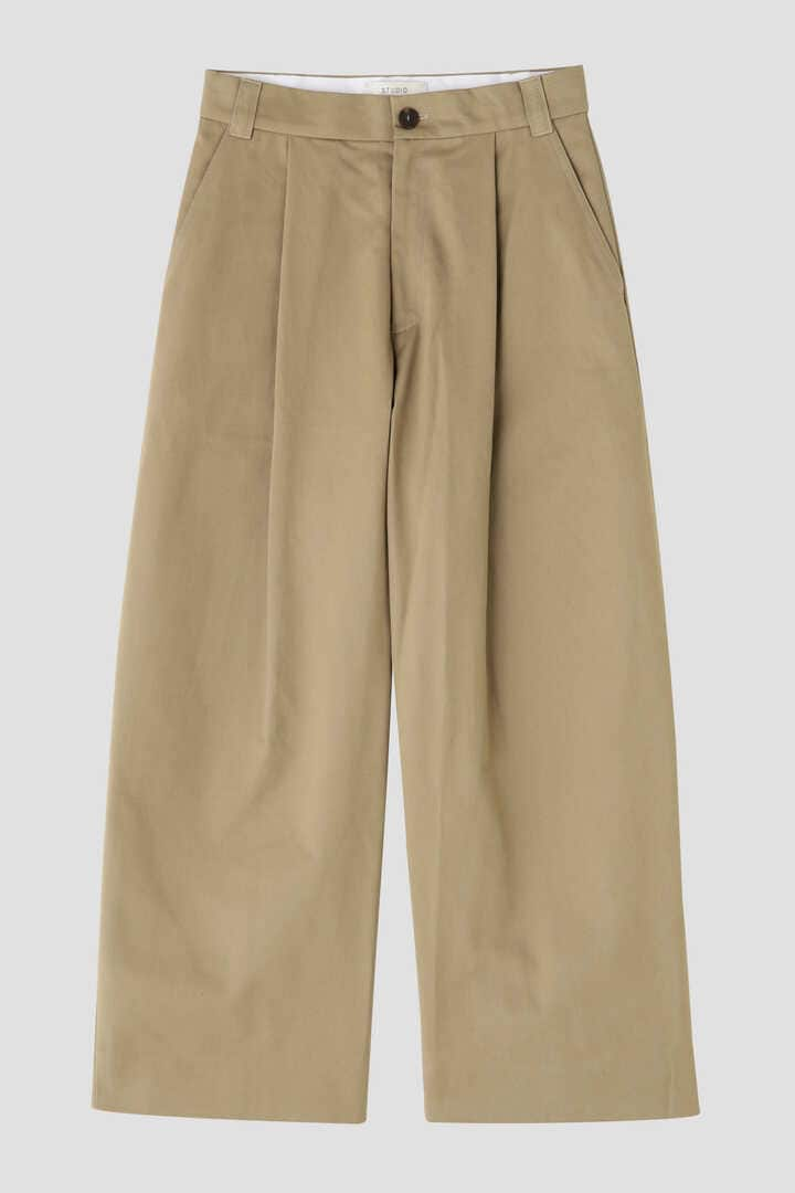 STUDIO NICHOLSON / PEACHED COTTON TWILL DEEP PLEAT VOLUME PANT1