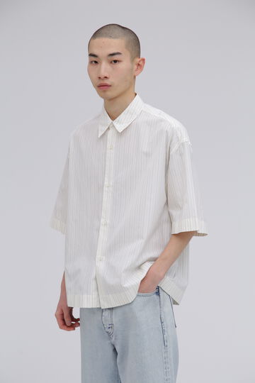 STUDIO NICHOLSON / ARCHIVE MODEL STRIPE SHORT SLEEVE BOXY SHIRT_030