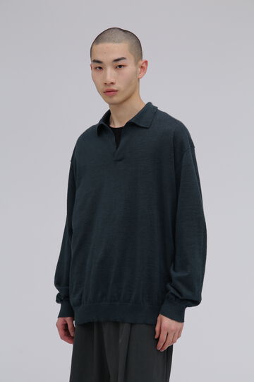 ATON / RAMIE CASHMERE SKIPPER POLO SWEATER_140