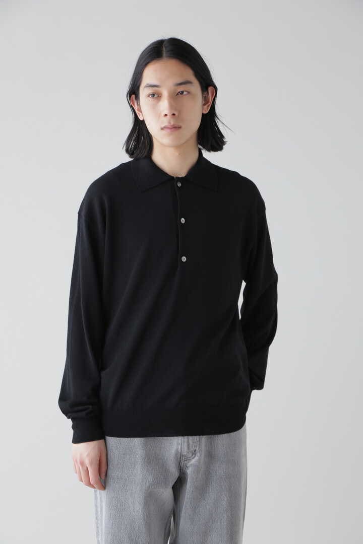 定価¥35200YLÈVE / HIGH TWIST FINE WOOL KN POLO