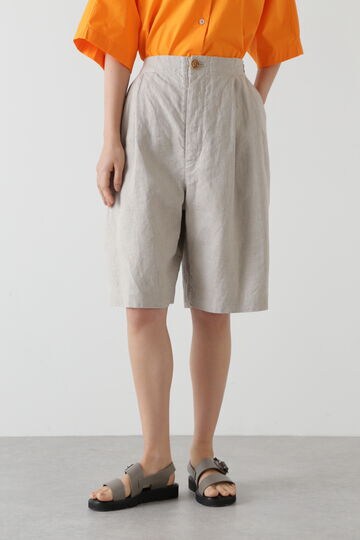 QUITAN / TUCKED WIDE SHORTS LINEN OXFORD_032