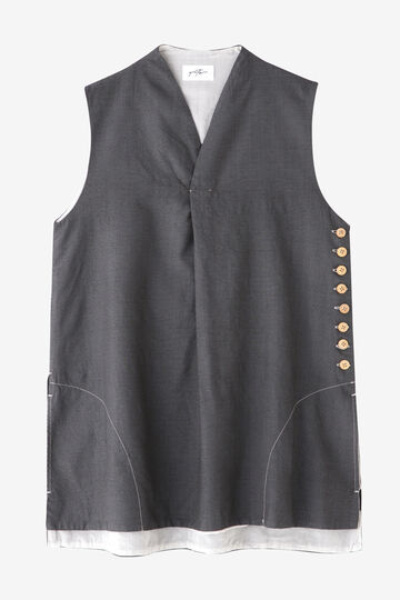 【期間限定】QUITAN / HANBOK GILET BLOUSE SILK WOOL SEERSUCKER_024