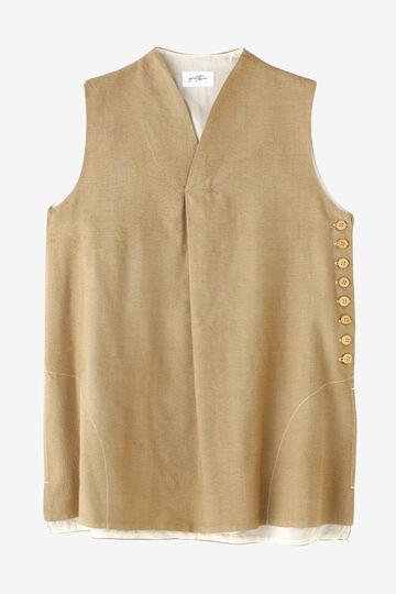【期間限定】QUITAN / HANBOK GILET BLOUSE SILK WOOL SEERSUCKER_171