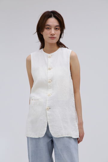 quitan / WATER TWISTED LINEN GEORGETTE FLIGHT GILET _030