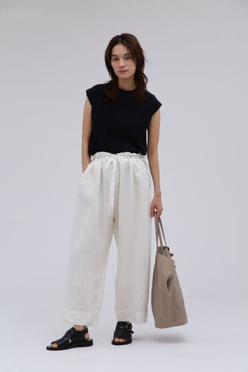 quitan / WATER TWISTED LINEN GEORGETTE FRENCH HOSPITAL PANTS_030