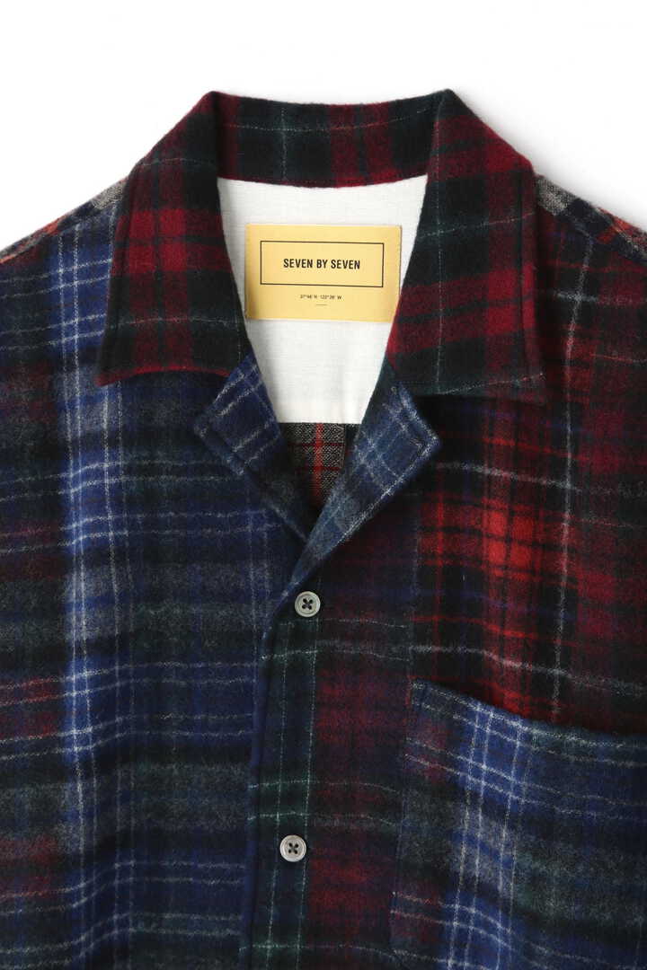 SEVEN BY SEVEN / OPEN COLLAR SHIRTS（NEEDLE PUNCH WOOL CHECK